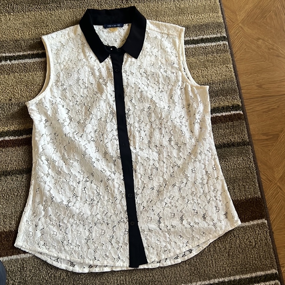 Tommy Hilfiger button-down lace blouse